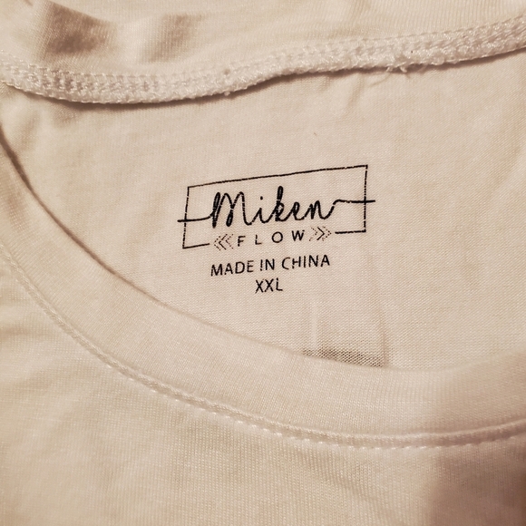 Miken Flow White Sleeveless T-Shirt. Create Your Own Calm.Size XXL - Picture 3 of 5